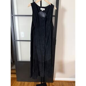 Vintage Jon Lawrence Suede Leather Dress Size 16